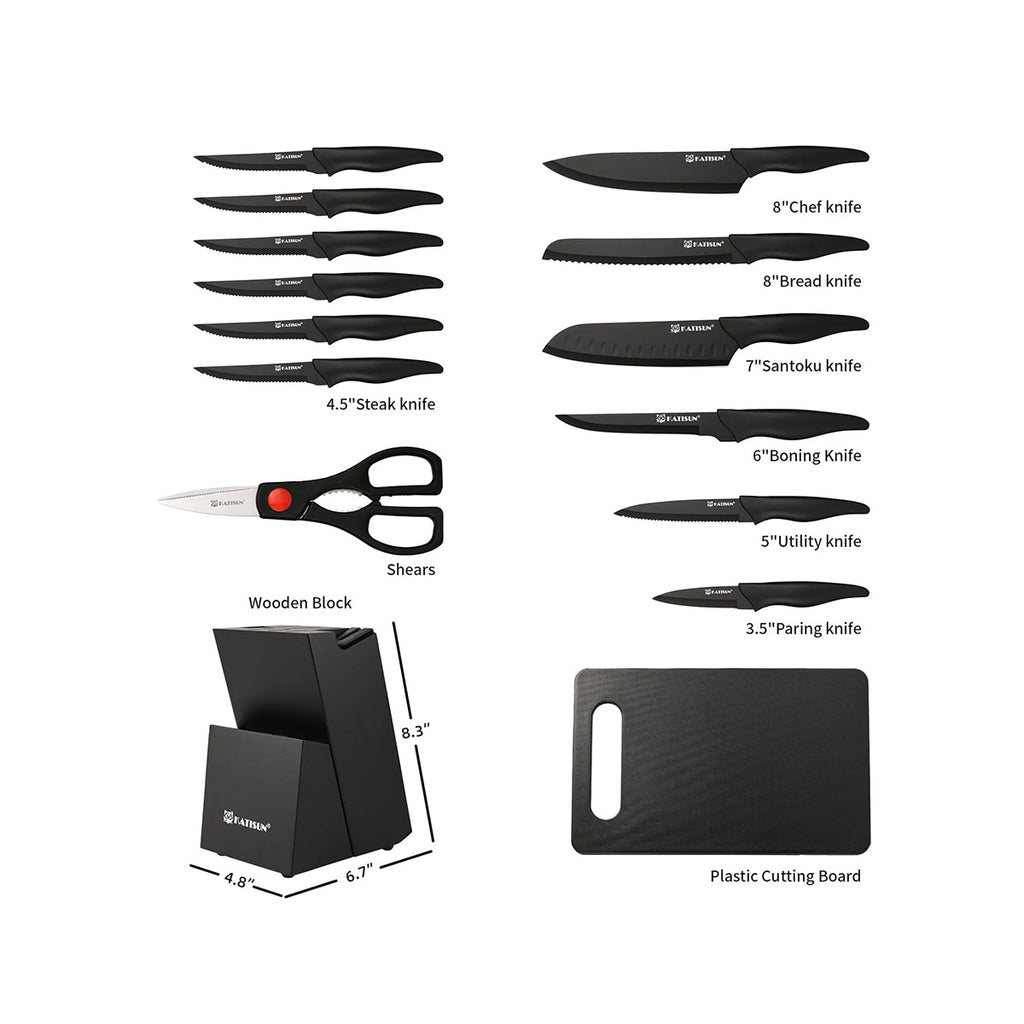 16 Pieces German Stainless Steel Knife Set With Cutting Board