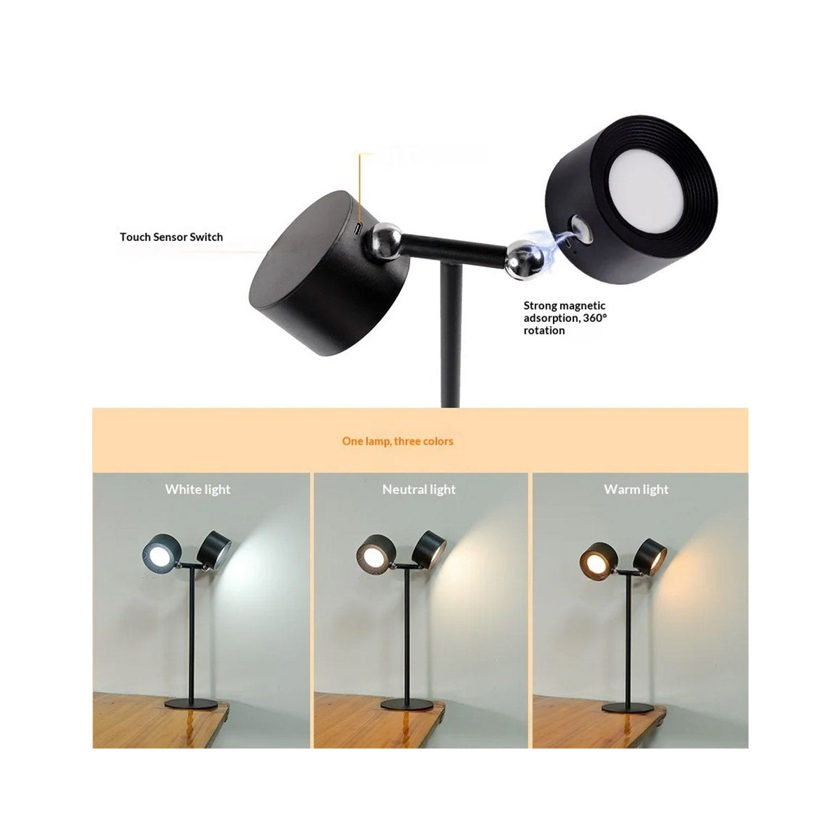 Charging Desk Lamp LED Soft Ambient Light