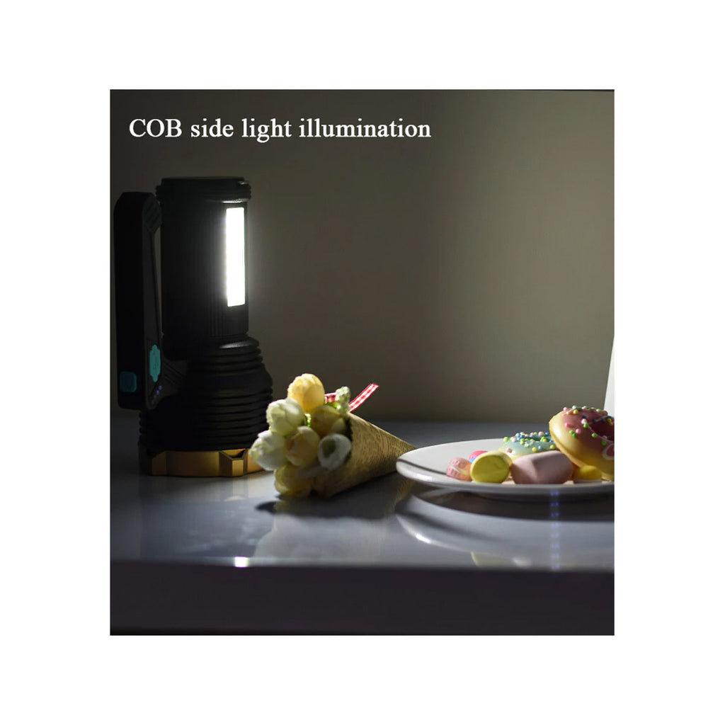 LED Torch USB Rechargeable COB Flashlight Spotlight Camping Light