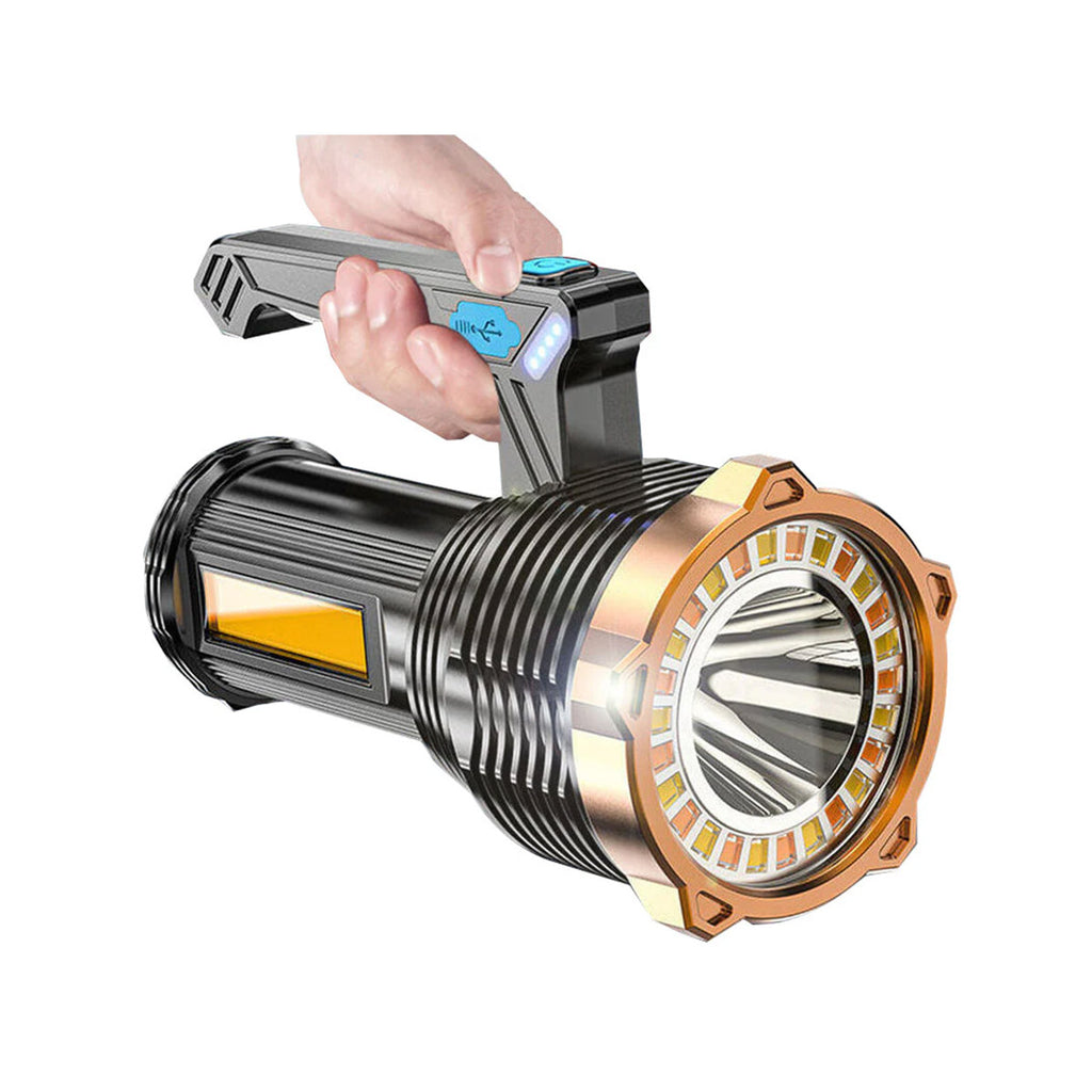 LED Torch USB Rechargeable COB Flashlight Spotlight Camping Light