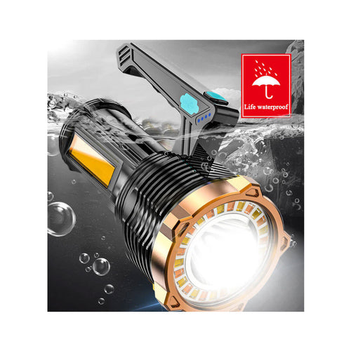 LED Torch USB Rechargeable COB Flashlight Spotlight Camping Light